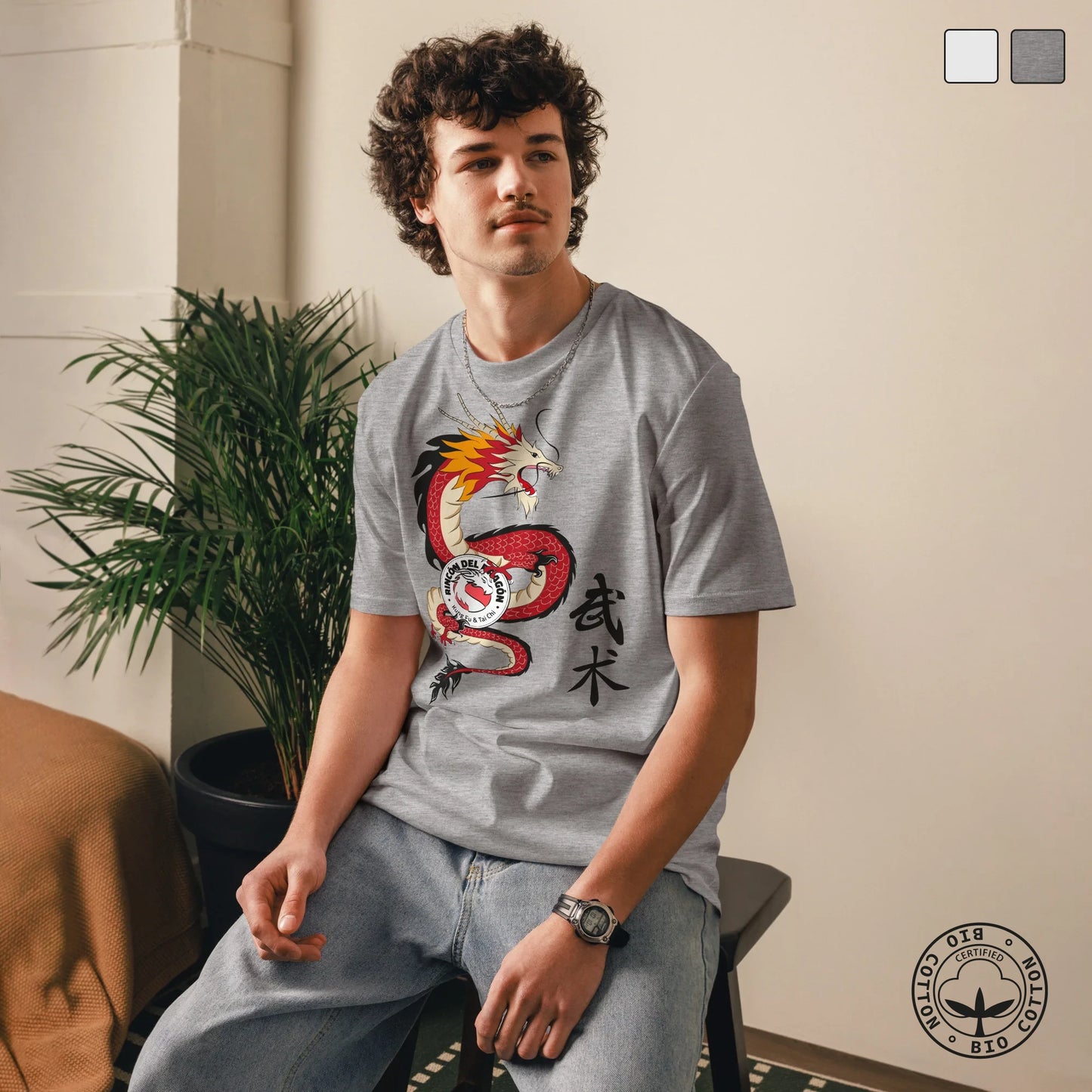Camiseta Dragón de algodón orgánico Unisex