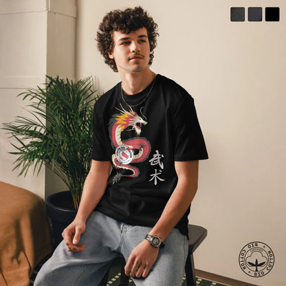 Camiseta Dragón de algodón orgánico Unisex [colores oscuros]